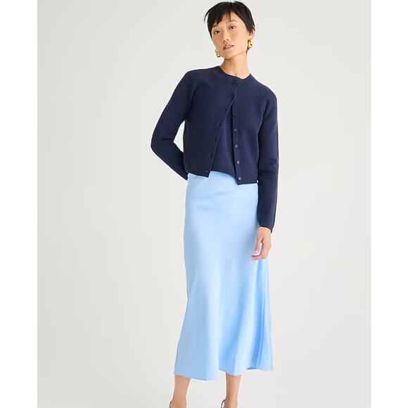 NWT J. Crew Gwyneth Slip Skirt In Placid Sky Blue Size XS - Picture 1 of 7